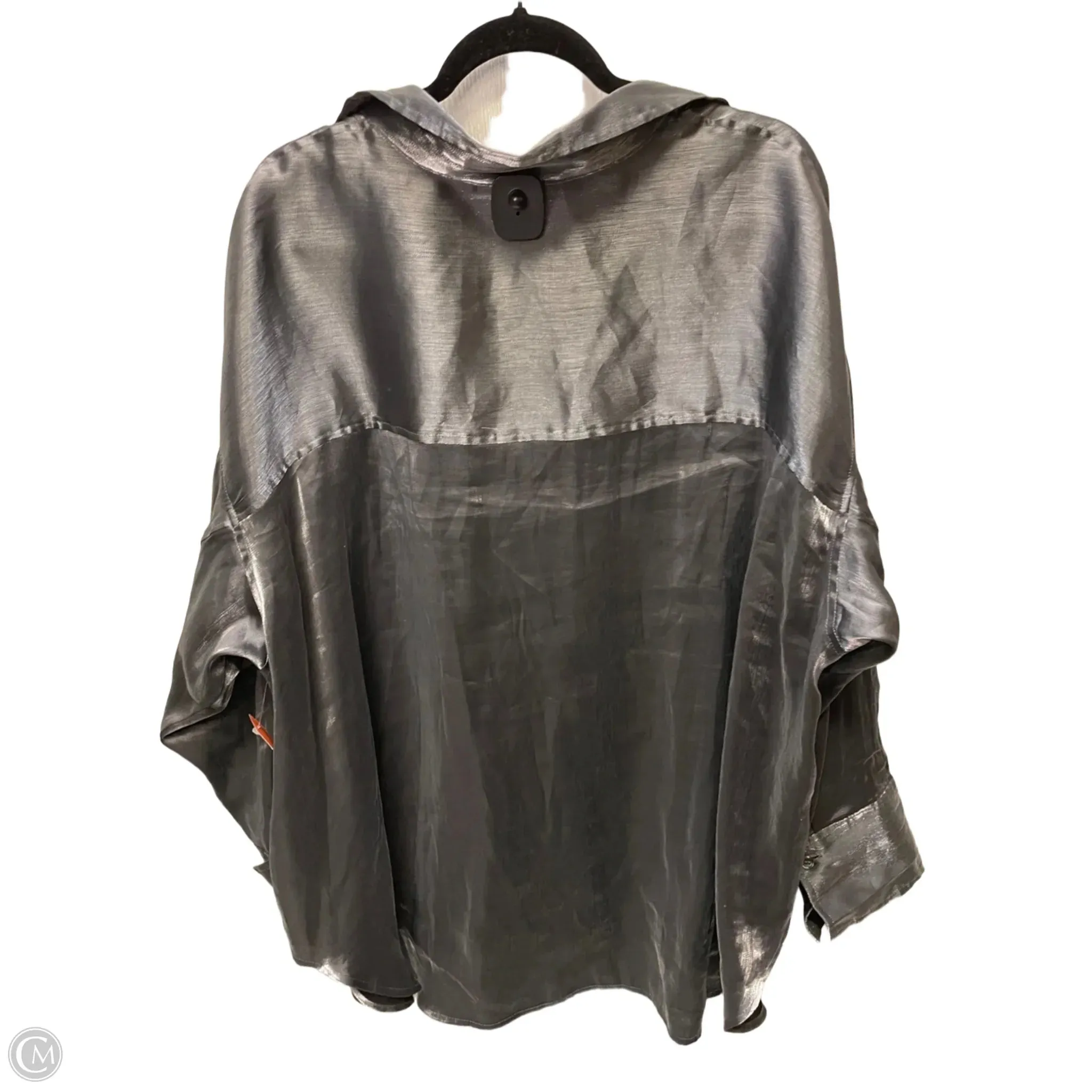 Blouse Long Sleeve By H&m In Silver, Size: 2x