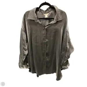 Blouse Long Sleeve By H&m In Silver, Size: 2x