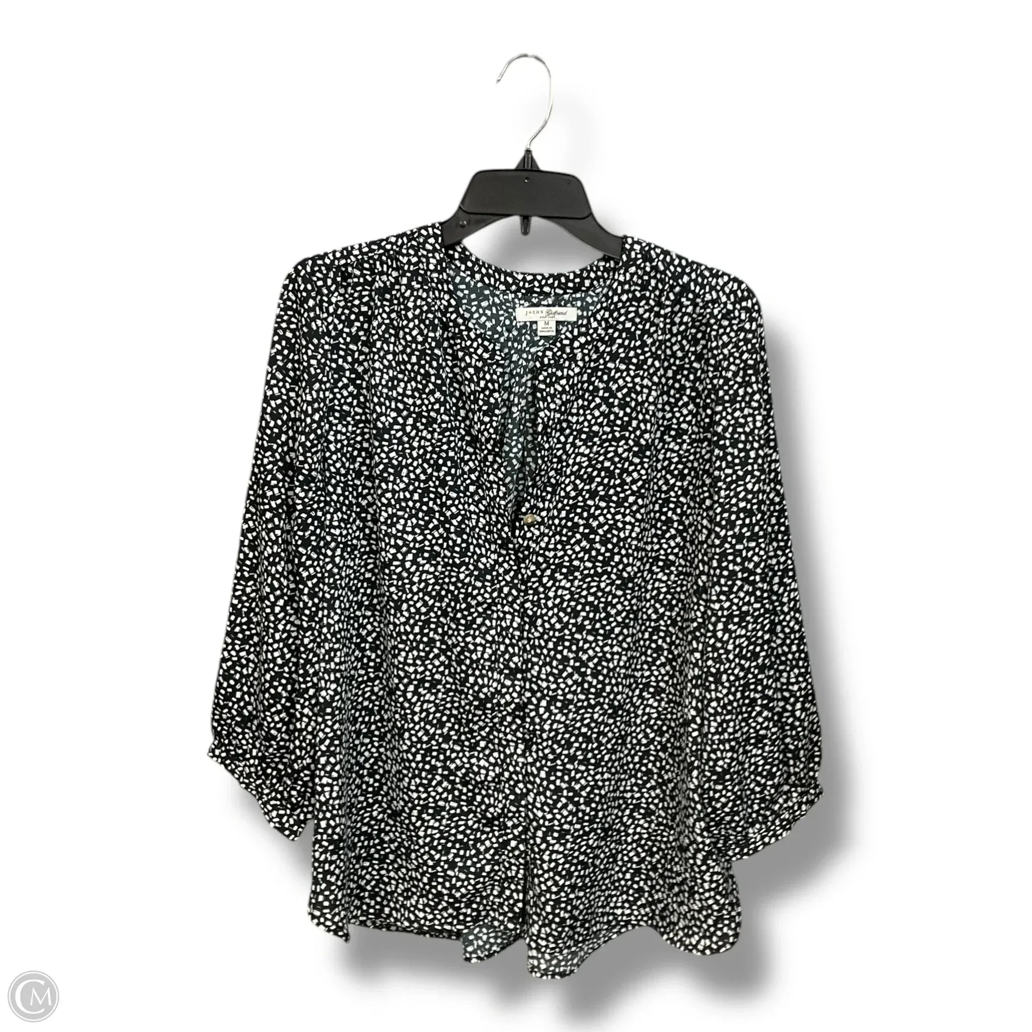 Blouse Long Sleeve By Jachs Girlfirend In Black & White, Size: M