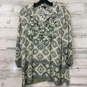 Blouse Long Sleeve By John Mark In Green, Size: L