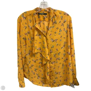 Blouse Long Sleeve By Lauren By Ralph Lauren In Yellow, Size: M