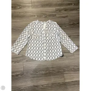 Blouse Long Sleeve By Notations In White, Size: L