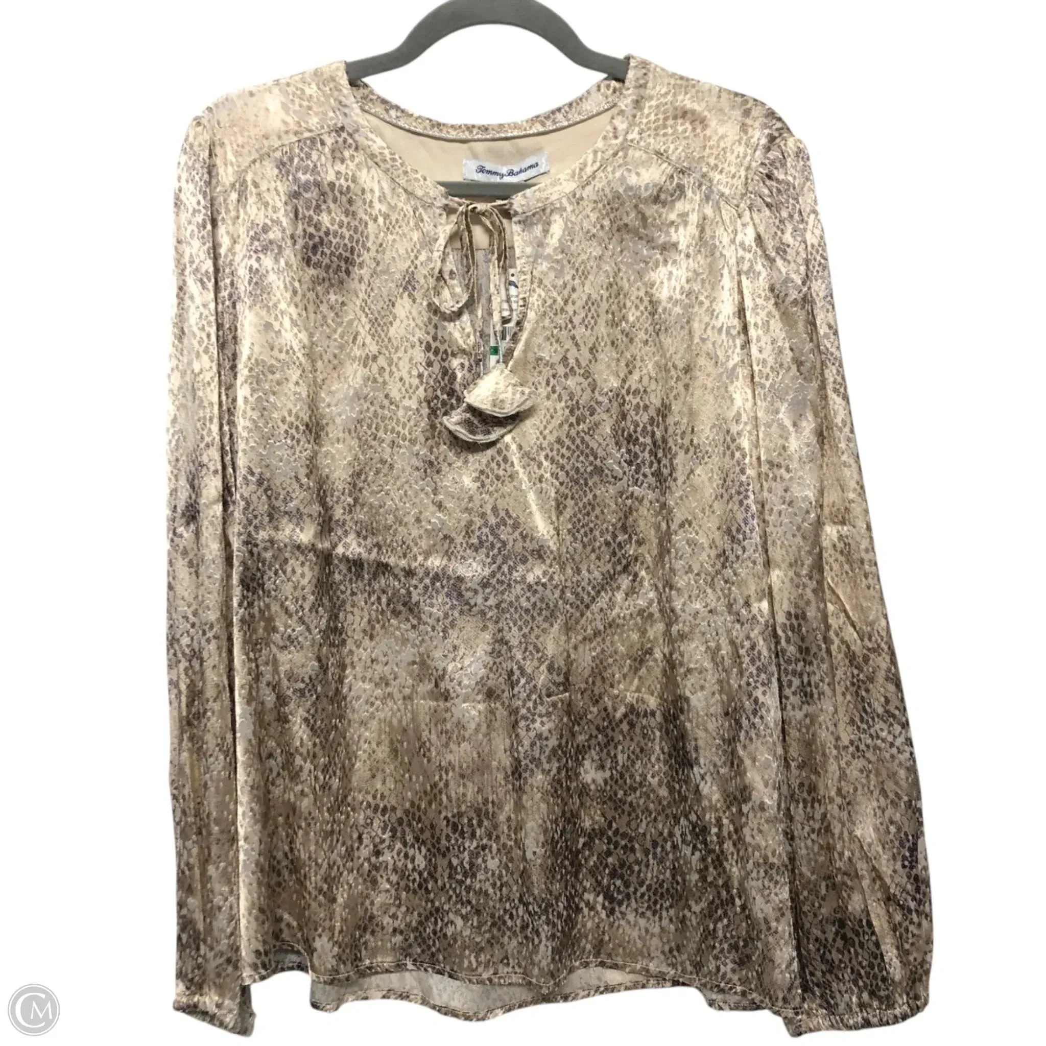 Blouse Long Sleeve By Tommy Bahama In Gold, Size: L