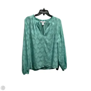 Blouse Long Sleeve By White House Black Market In Green, Size: Xl