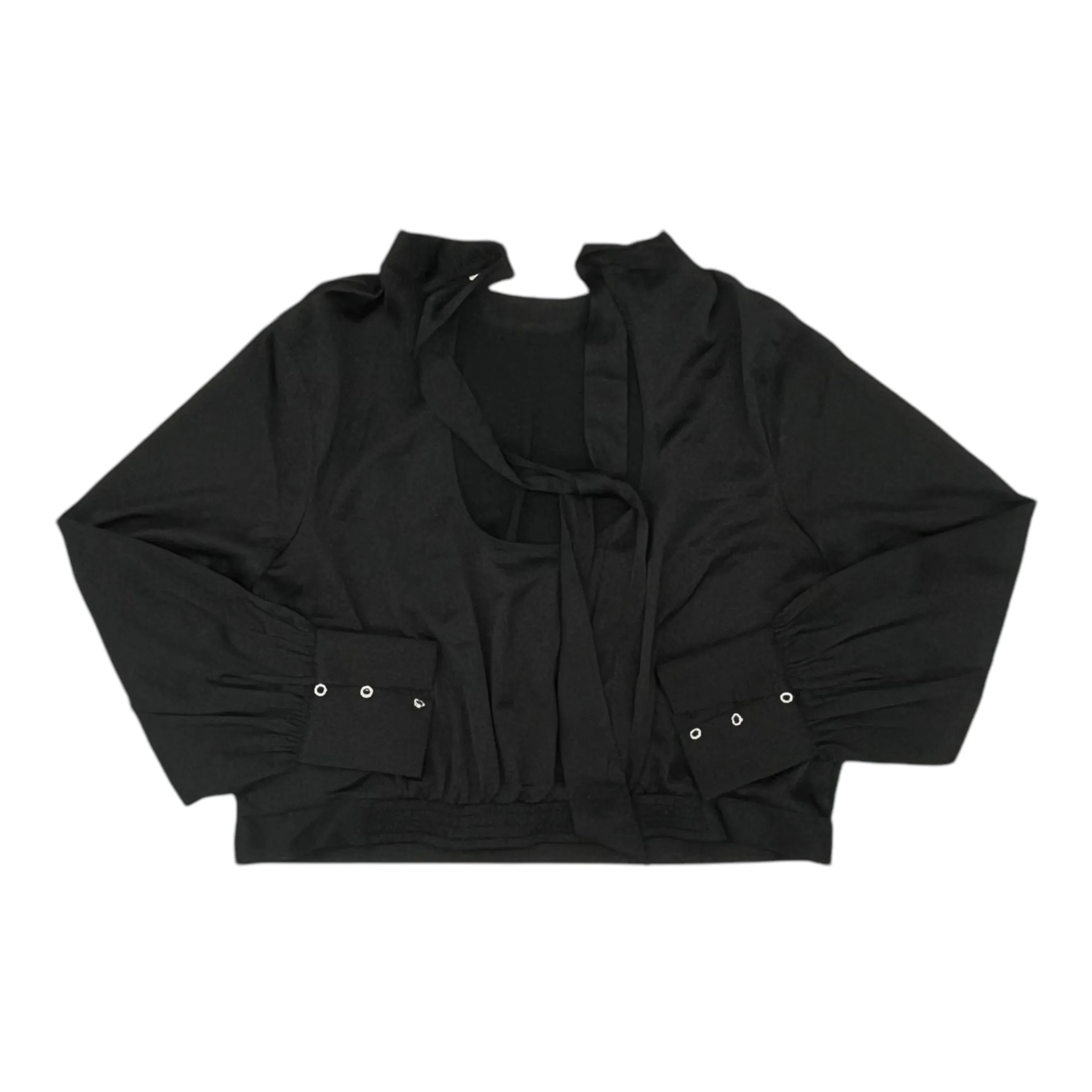 Blouse Ls By Express In Black, Size:Xl