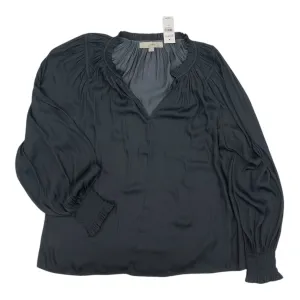 Blouse Ls By Loft In Grey, Size:M