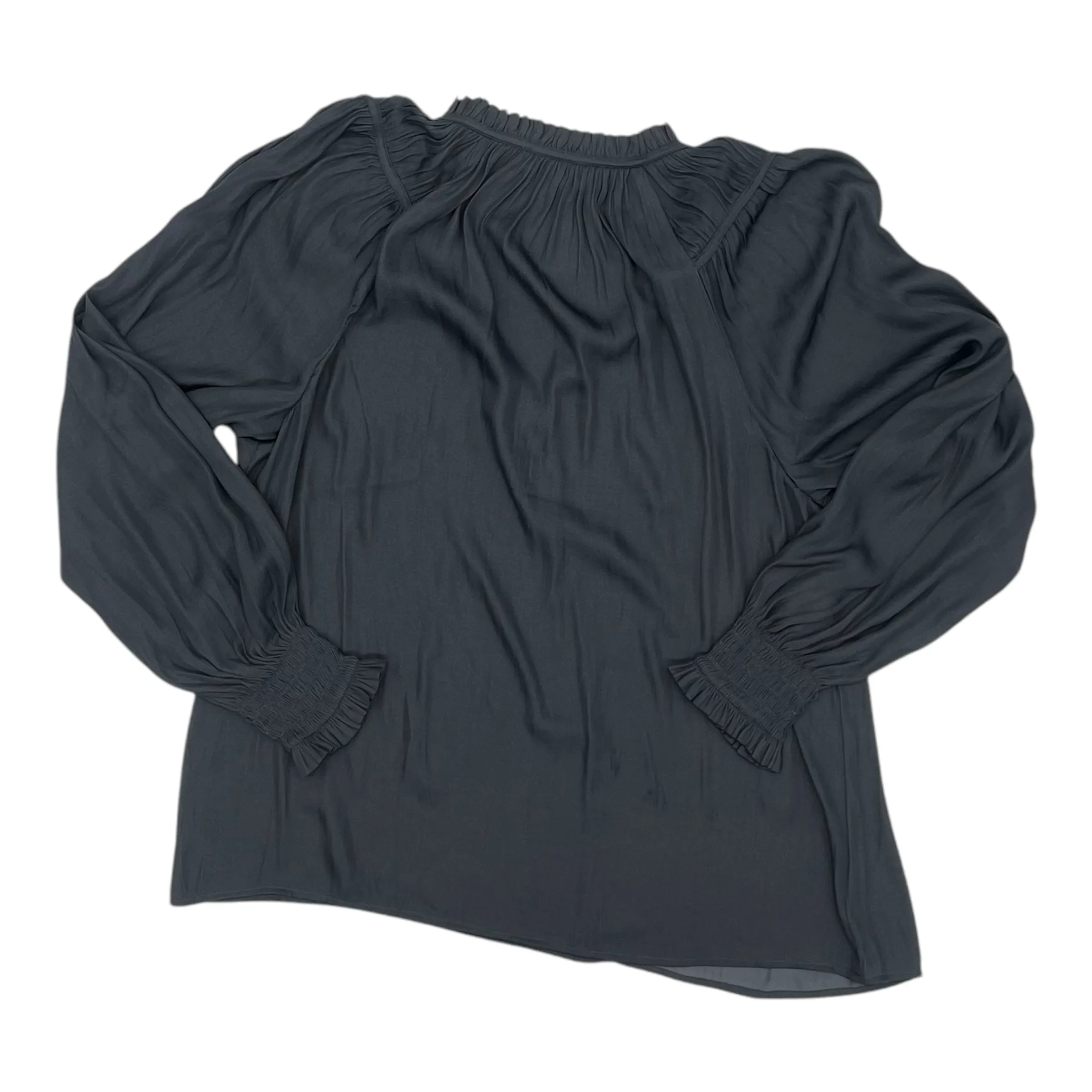 Blouse Ls By Loft In Grey, Size:M