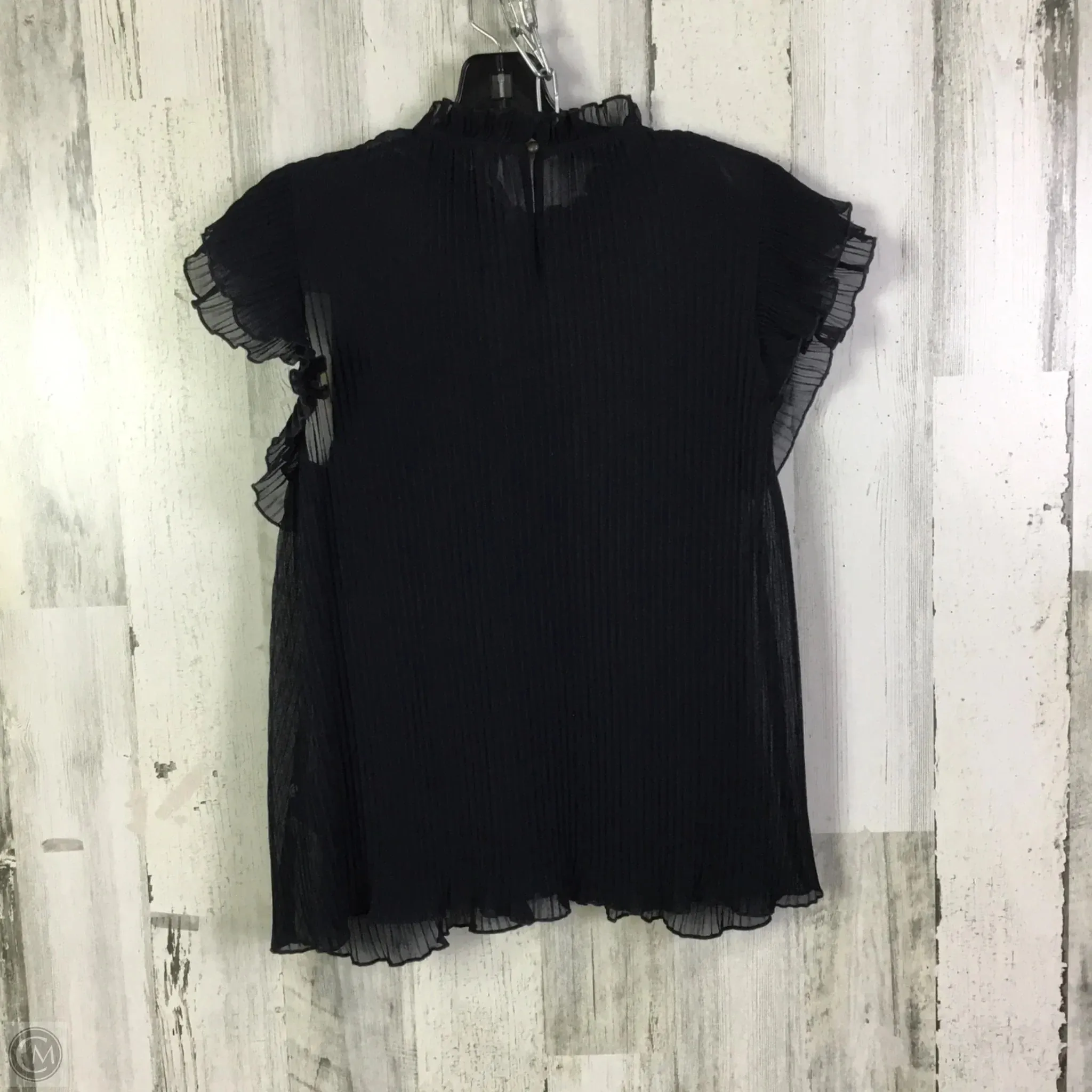 Blouse Short Sleeve By Anthropologie In Navy, Size: S