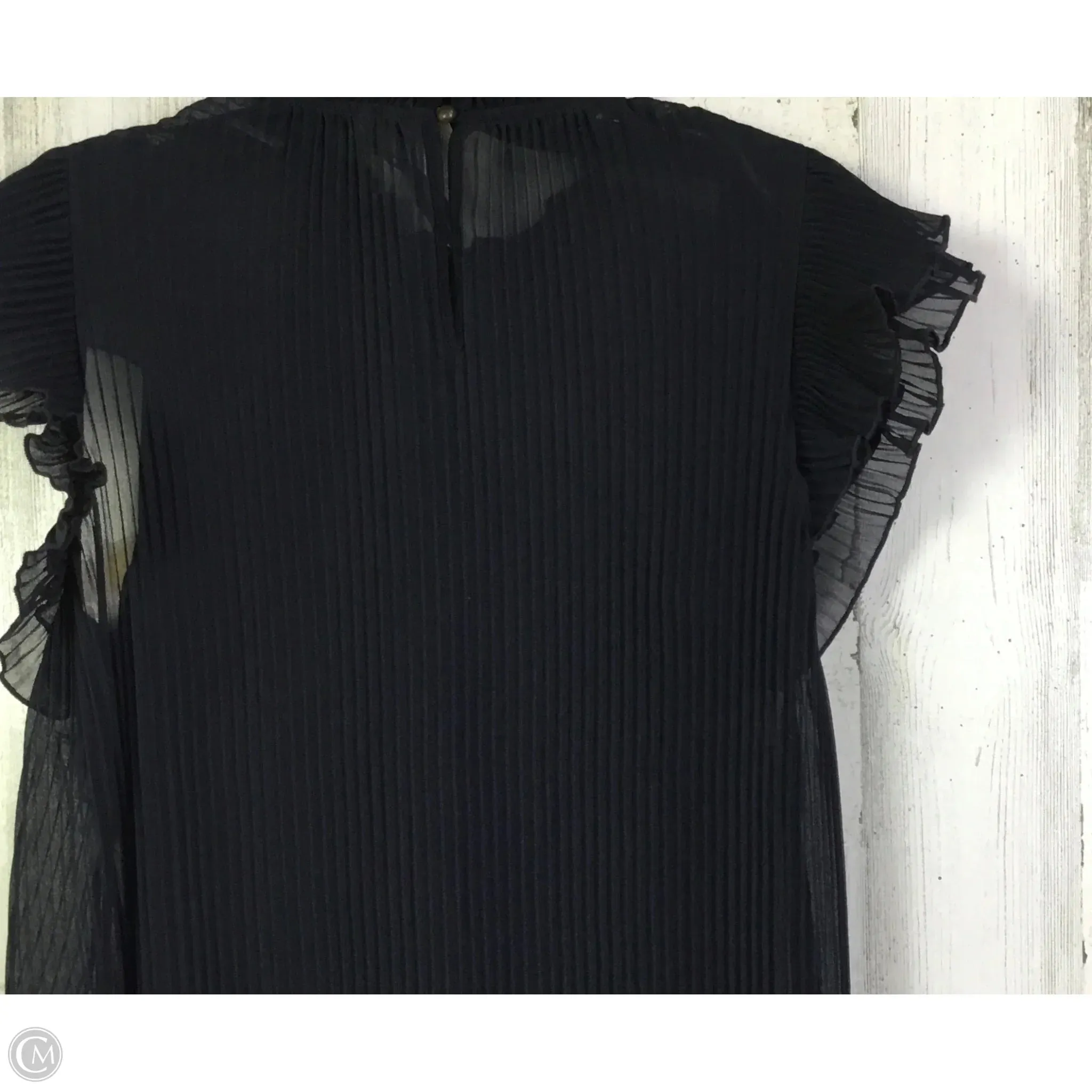 Blouse Short Sleeve By Anthropologie In Navy, Size: S