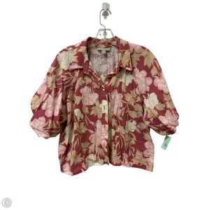Blouse Short Sleeve By Clothes Mentor In Red & Tan, Size: Xl