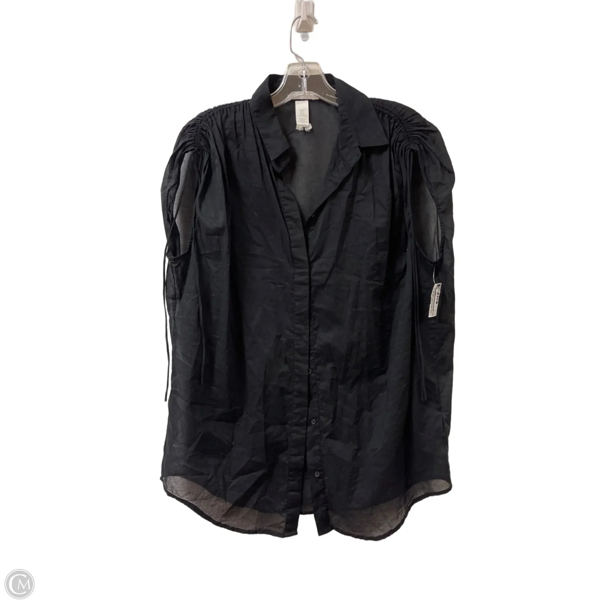 Blouse Short Sleeve By H&m In Black, Size: M