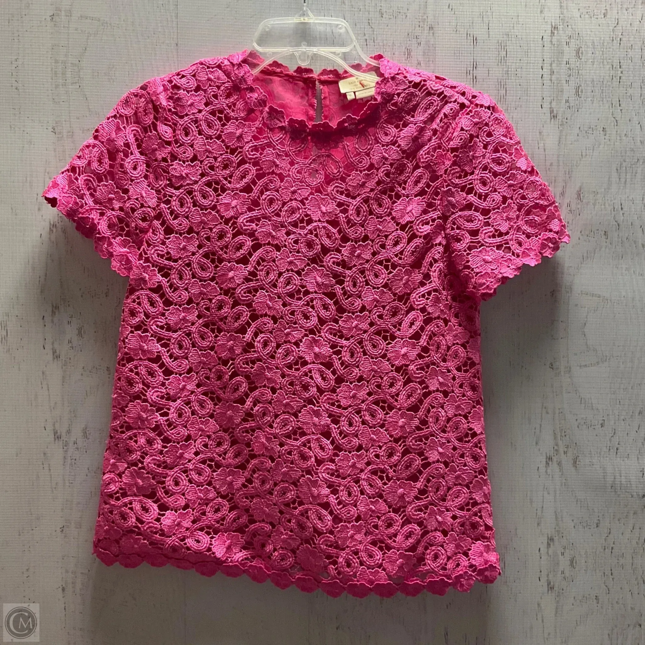 Blouse Short Sleeve By Kate Spade In Pink, Size: 0