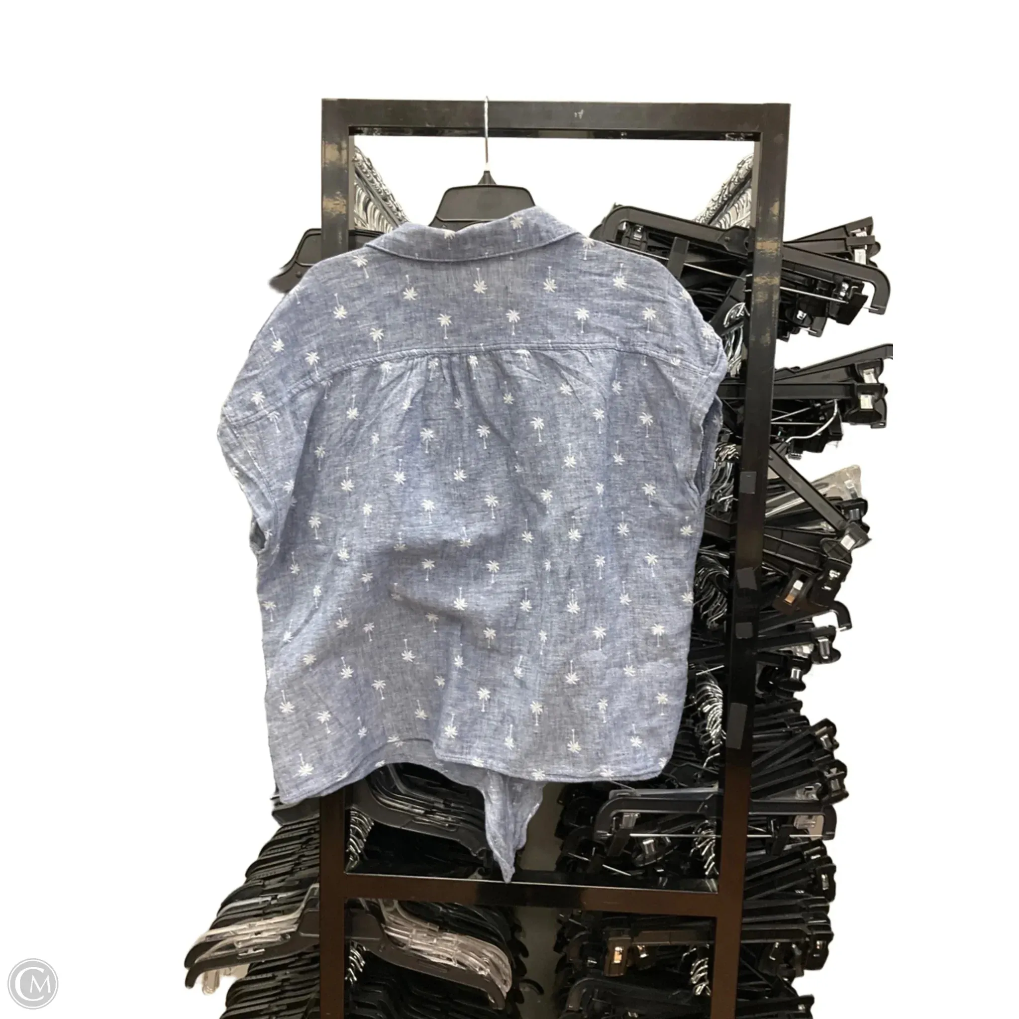 Blouse Short Sleeve By Old Navy In Blue, Size: Xl