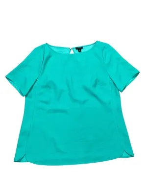 Blouse Ss By Ann Taylor In Teal, Size:M