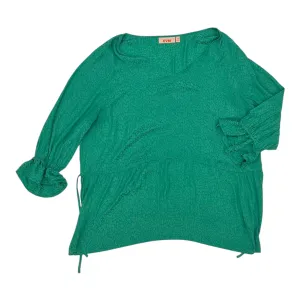 Blouse Ss By Evri In Green, Size:2X