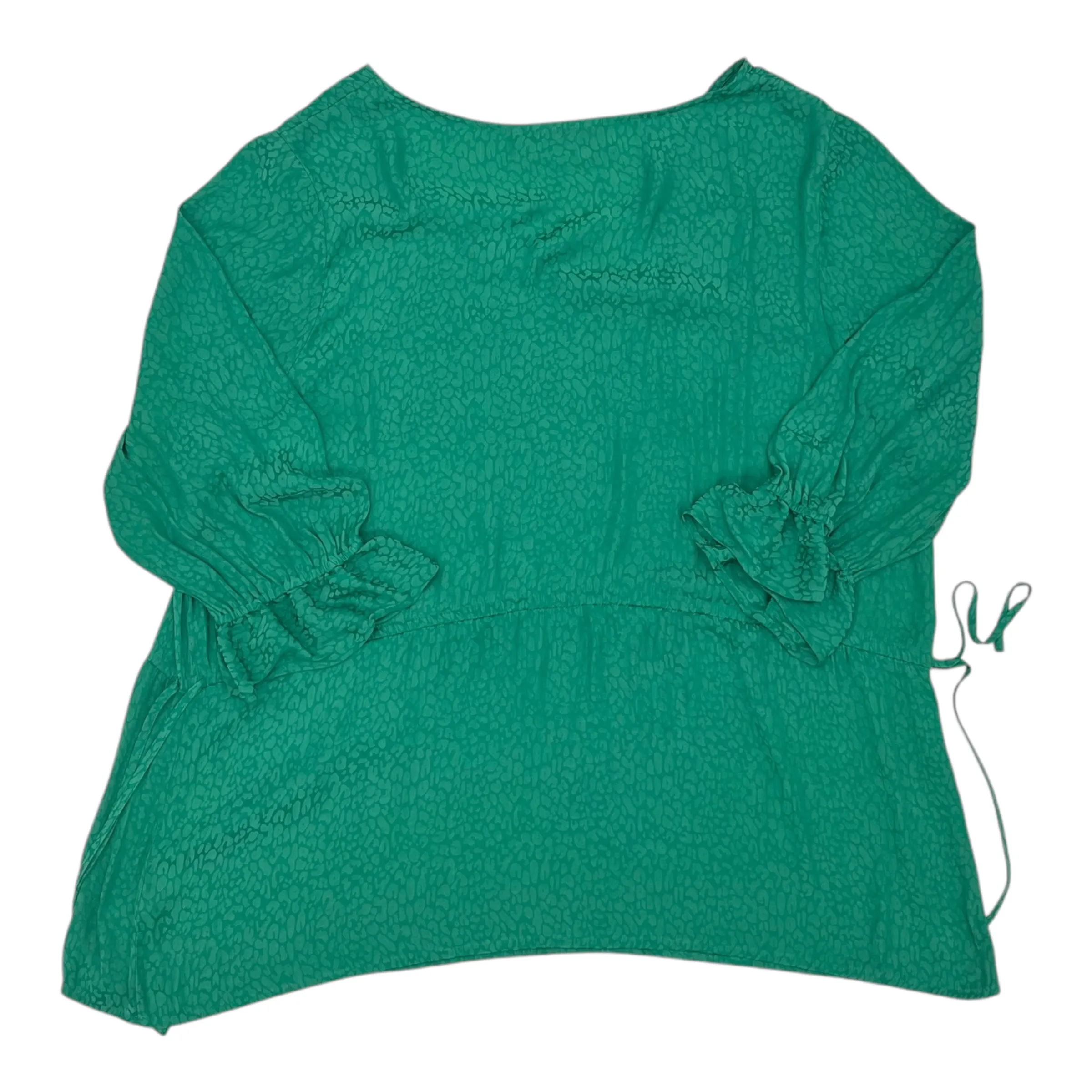 Blouse Ss By Evri In Green, Size:2X