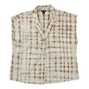 Blouse Ss By Halogen In Brown & Tan, Size:L