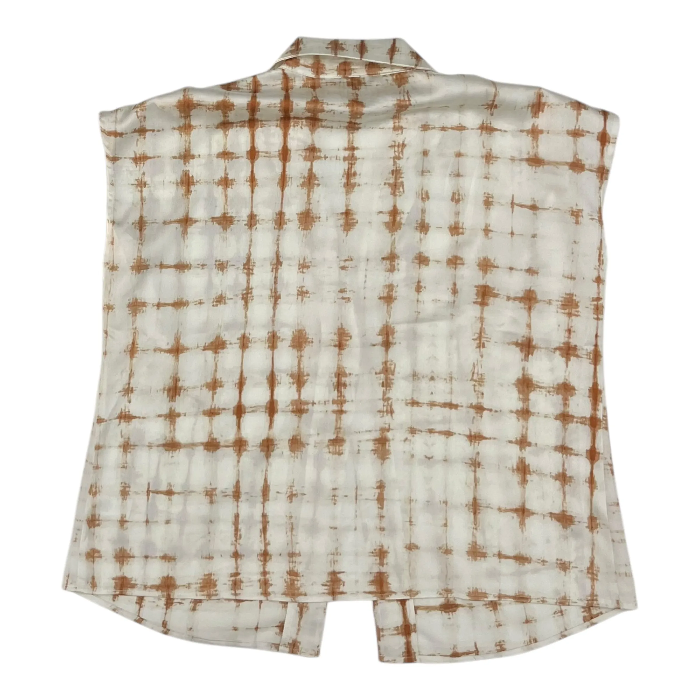 Blouse Ss By Halogen In Brown & Tan, Size:L