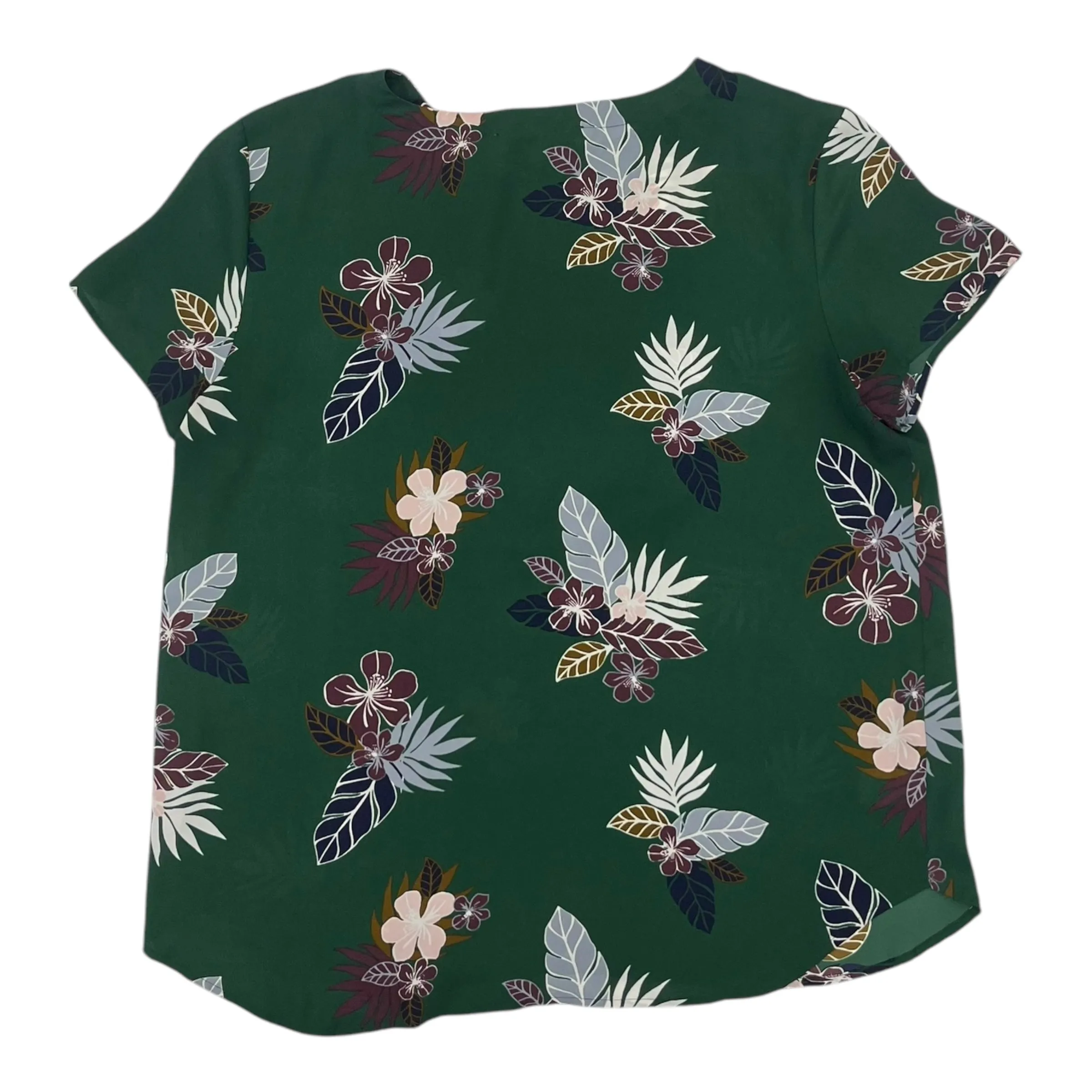 Blouse Ss By Loft In Green, Size:L