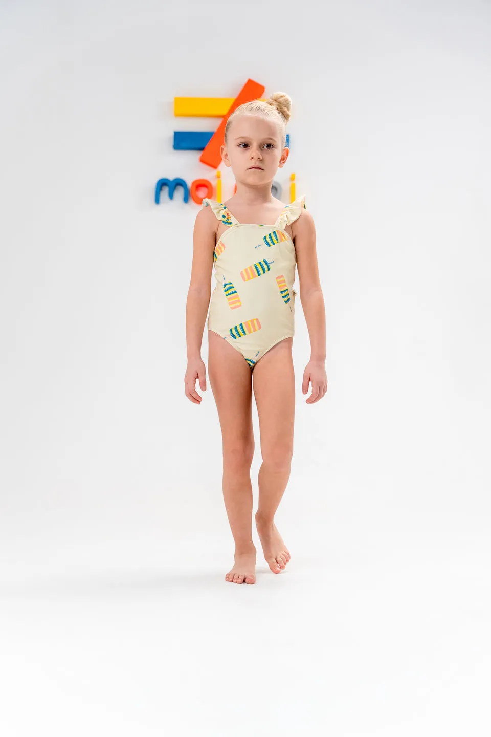 Blue Coconut Print One Piece Swimsuit
