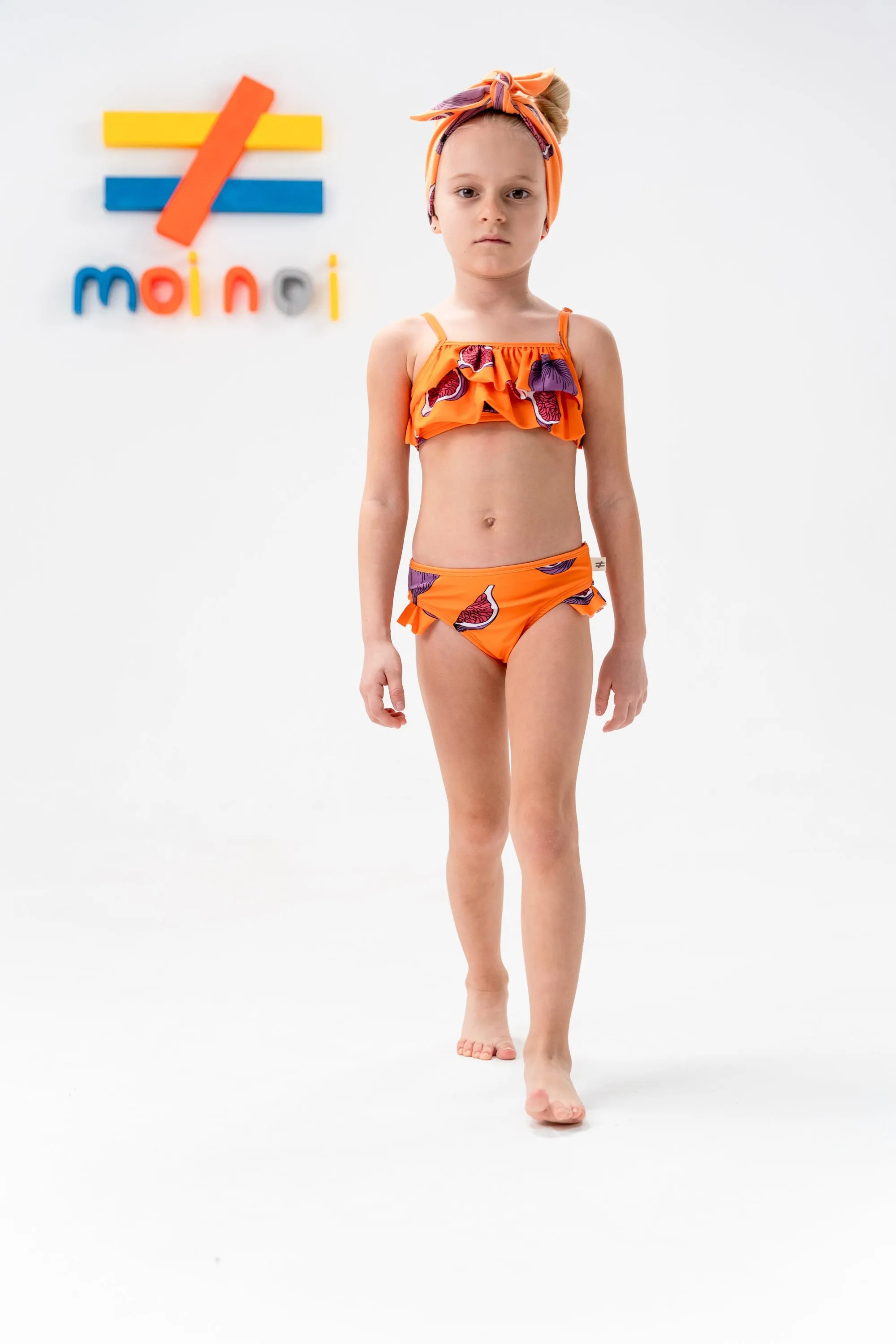 Blue Coconut Print Two Piece Swimsuit
