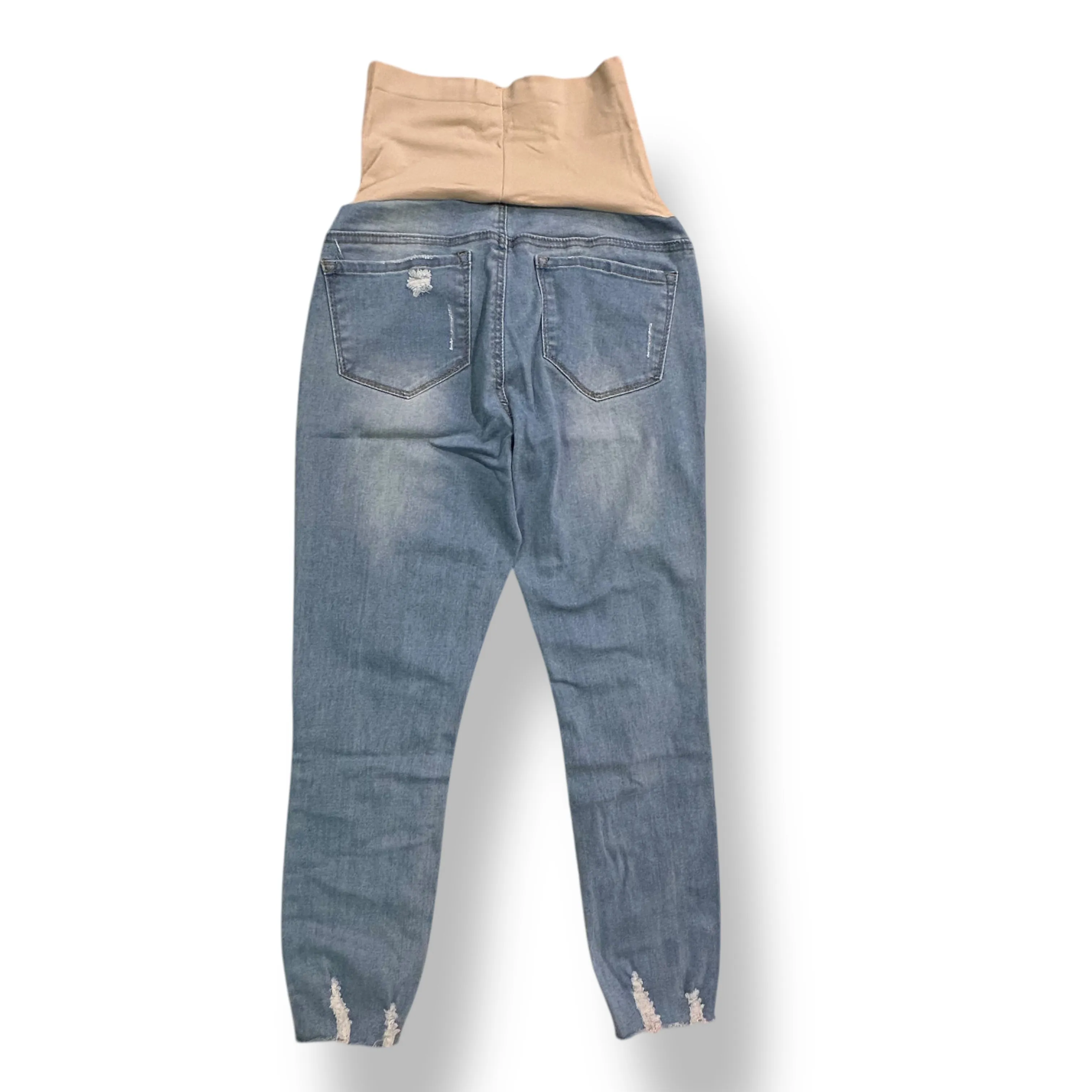 Blue Savvy Size Small Light Blue Distressed Full Panel Maternity Jeans