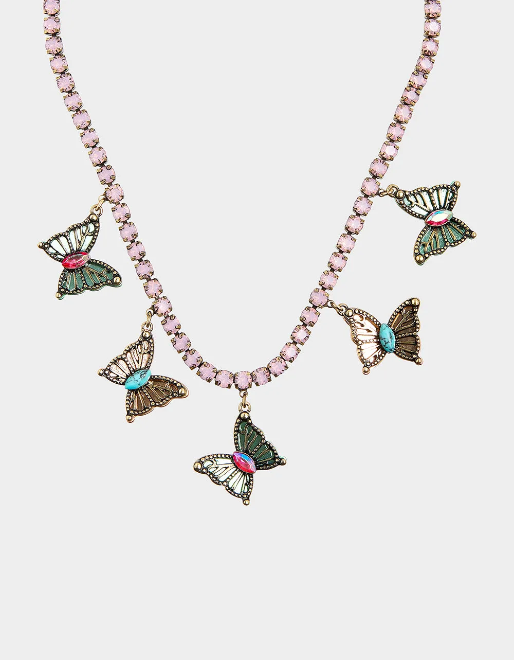 BOHO BUTTERFLY TENNIS FRONTAL NECKLACE MULTI Betsey Johnson