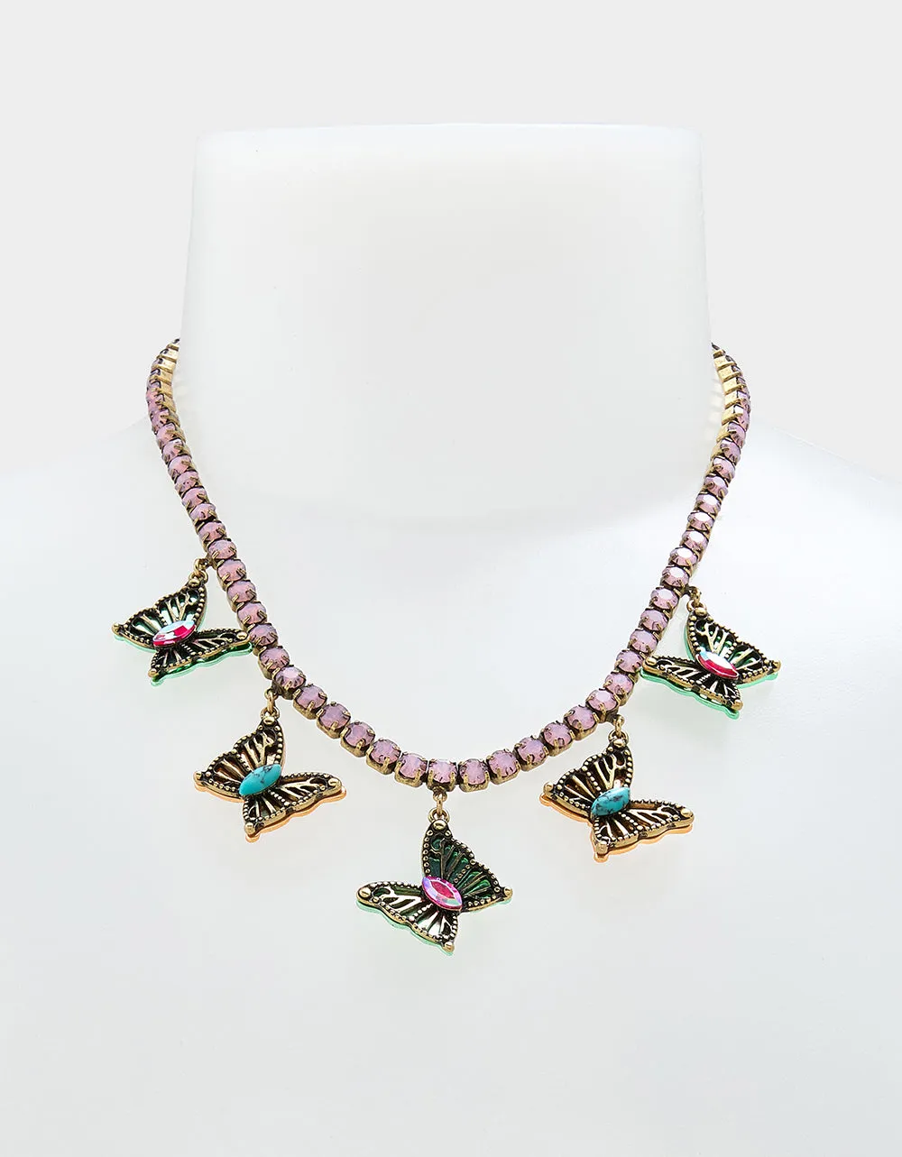 BOHO BUTTERFLY TENNIS FRONTAL NECKLACE MULTI Betsey Johnson