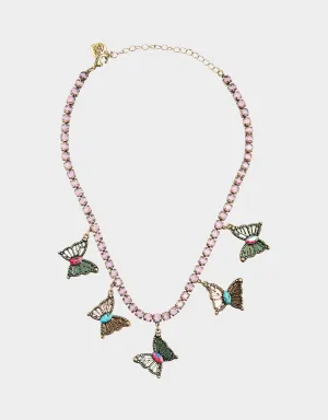 BOHO BUTTERFLY TENNIS FRONTAL NECKLACE MULTI Betsey Johnson