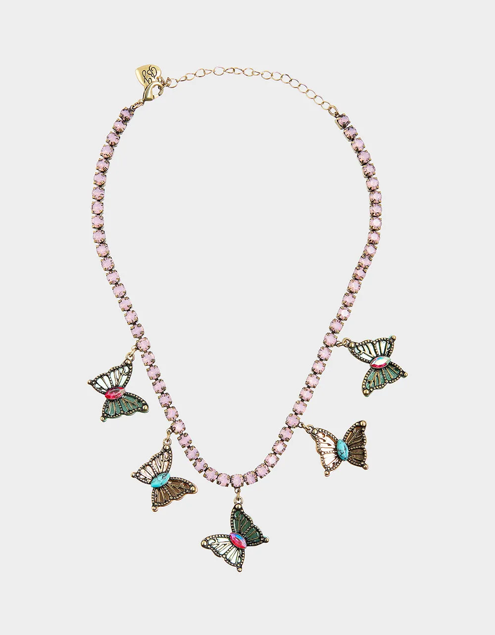 BOHO BUTTERFLY TENNIS FRONTAL NECKLACE MULTI Betsey Johnson