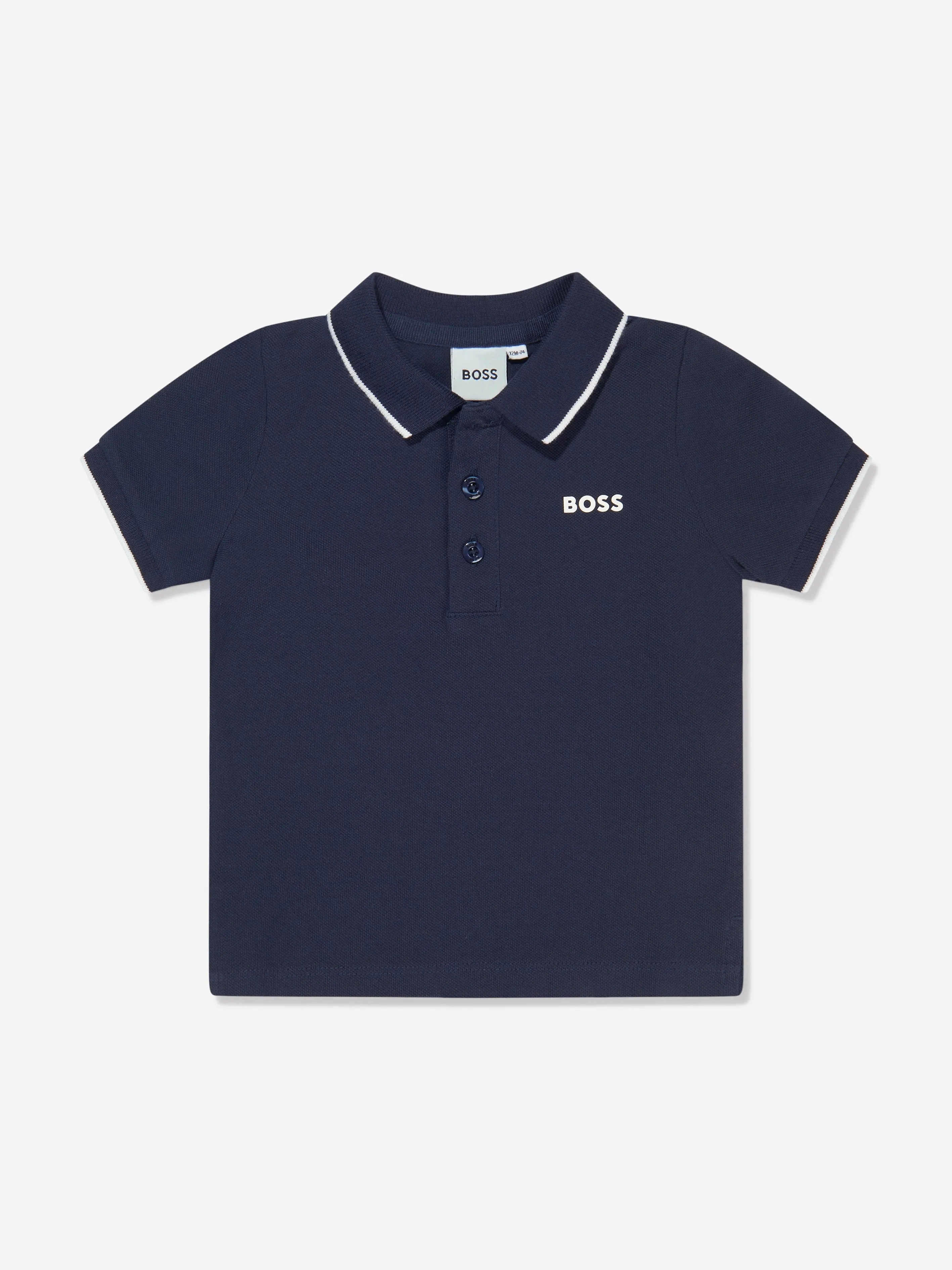 BOSS Baby Boys Logo Polo Shirt in Navy
