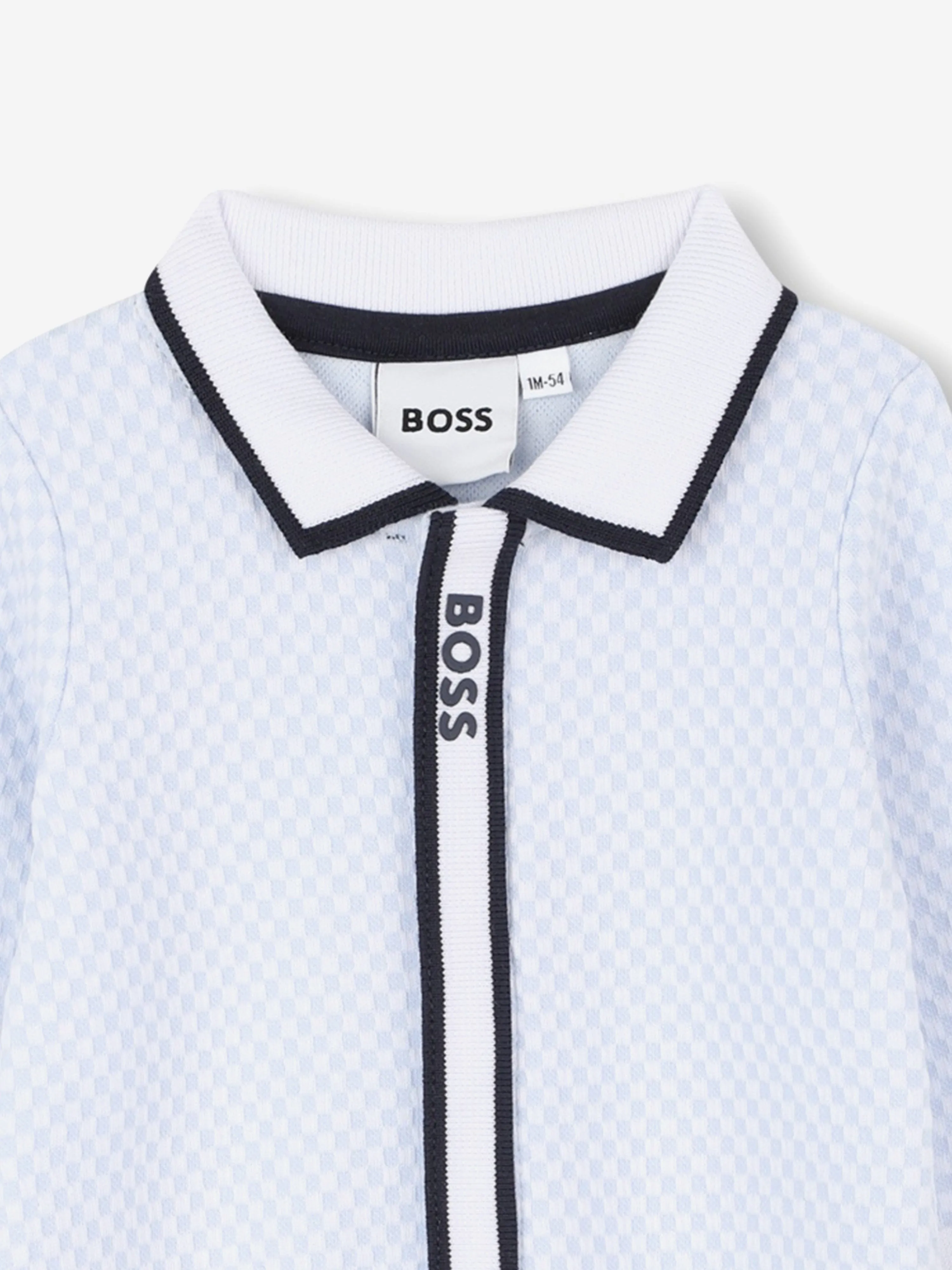 BOSS Baby Boys Polo Babygrow in Blue