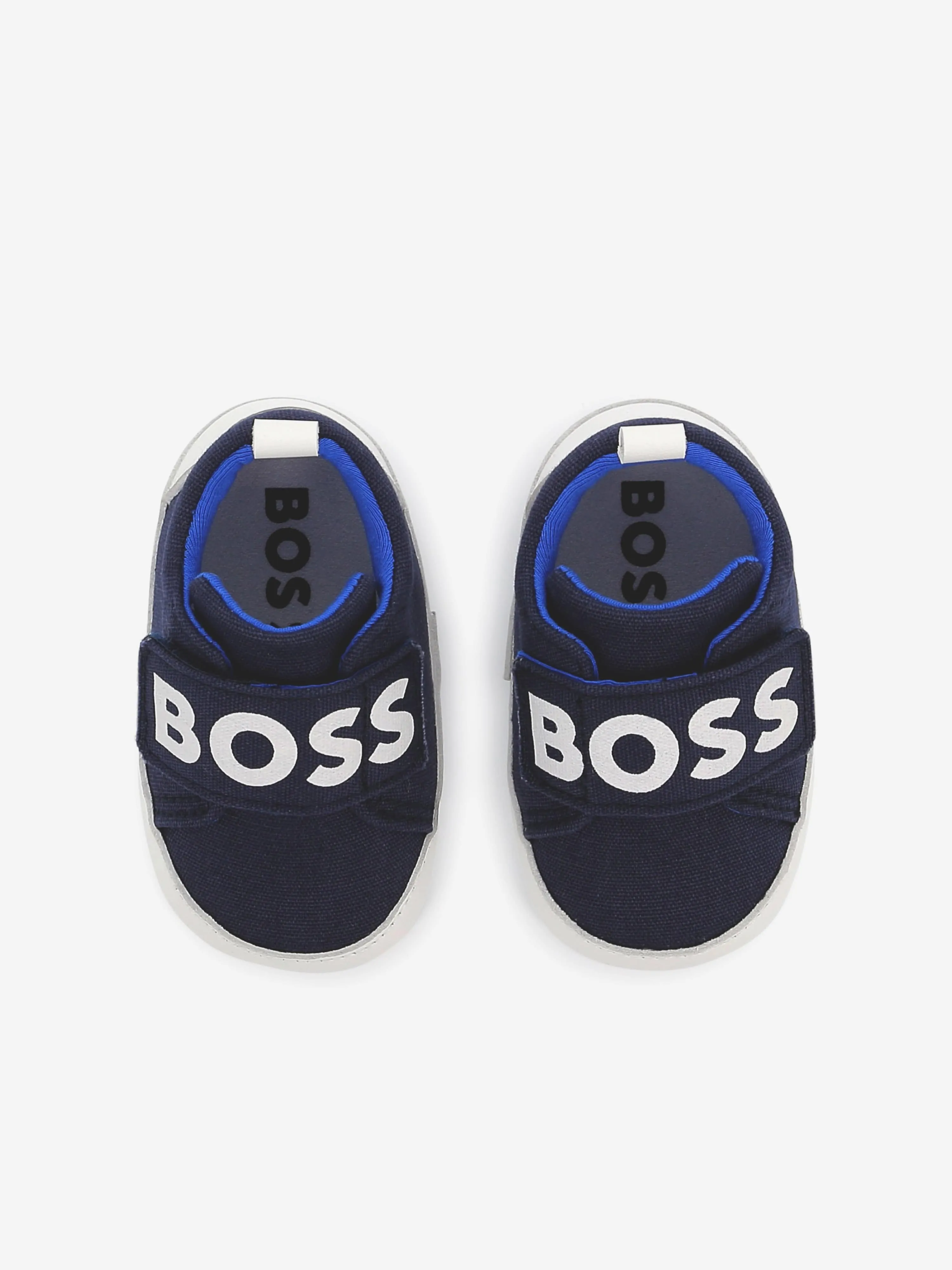 BOSS Baby Leather Pre-Walker Shoes in Navy