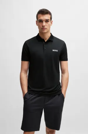 Boss Degrade-Jacquard Polo Shirt With Contrast Logo - Men