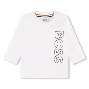 BOSS-J05A21-10P-WHITE-LONG SLEEVE T-SHIRT