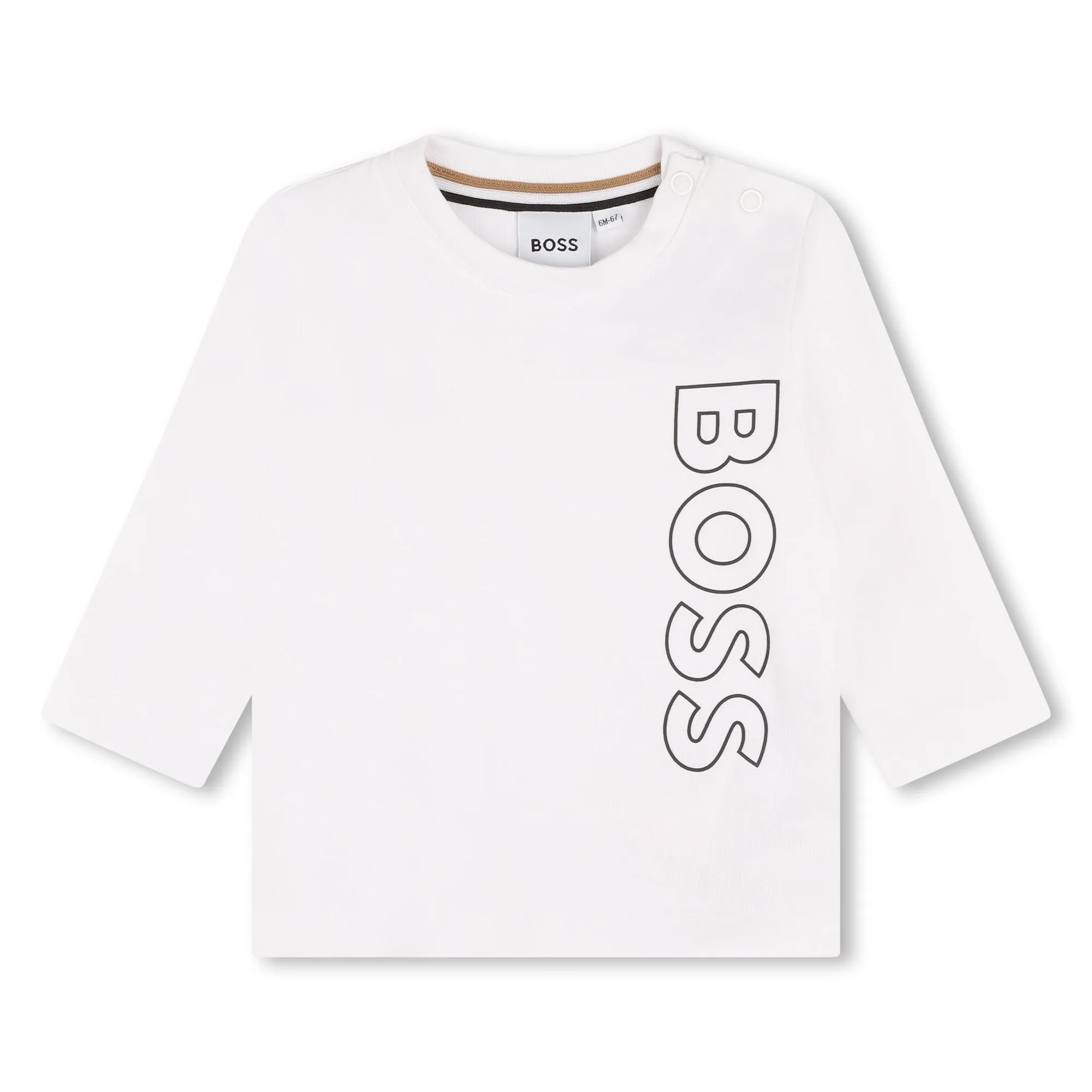 BOSS-J05A21-10P-WHITE-LONG SLEEVE T-SHIRT