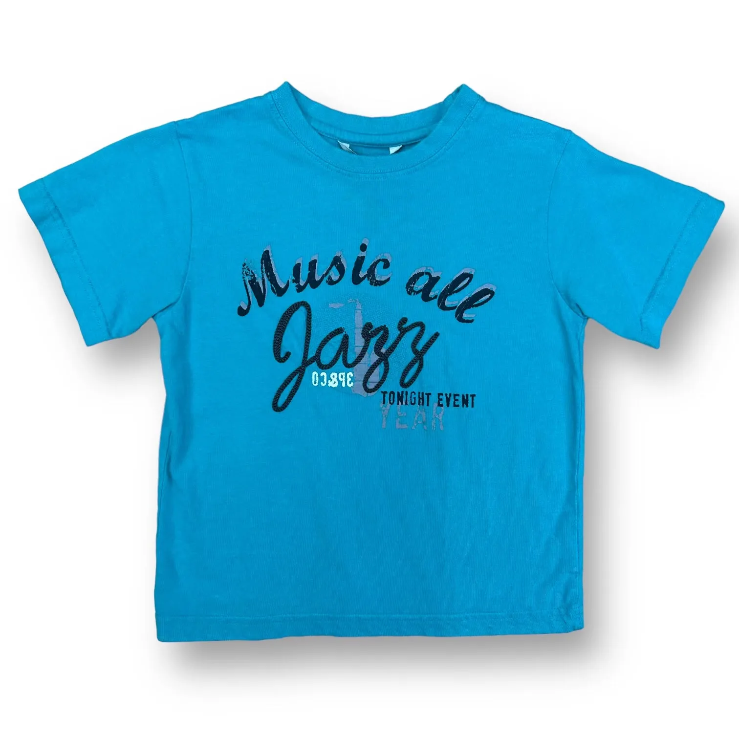 Boys 3 Pommes Size 5 Aqua Boutique Jazz Short Sleeve Tee