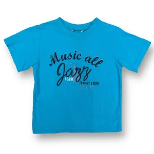 Boys 3 Pommes Size 5 Aqua Boutique Jazz Short Sleeve Tee
