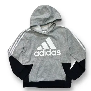 Boys Adidas Size 10/12 YMD Light Gray Classic Logo Hoodie