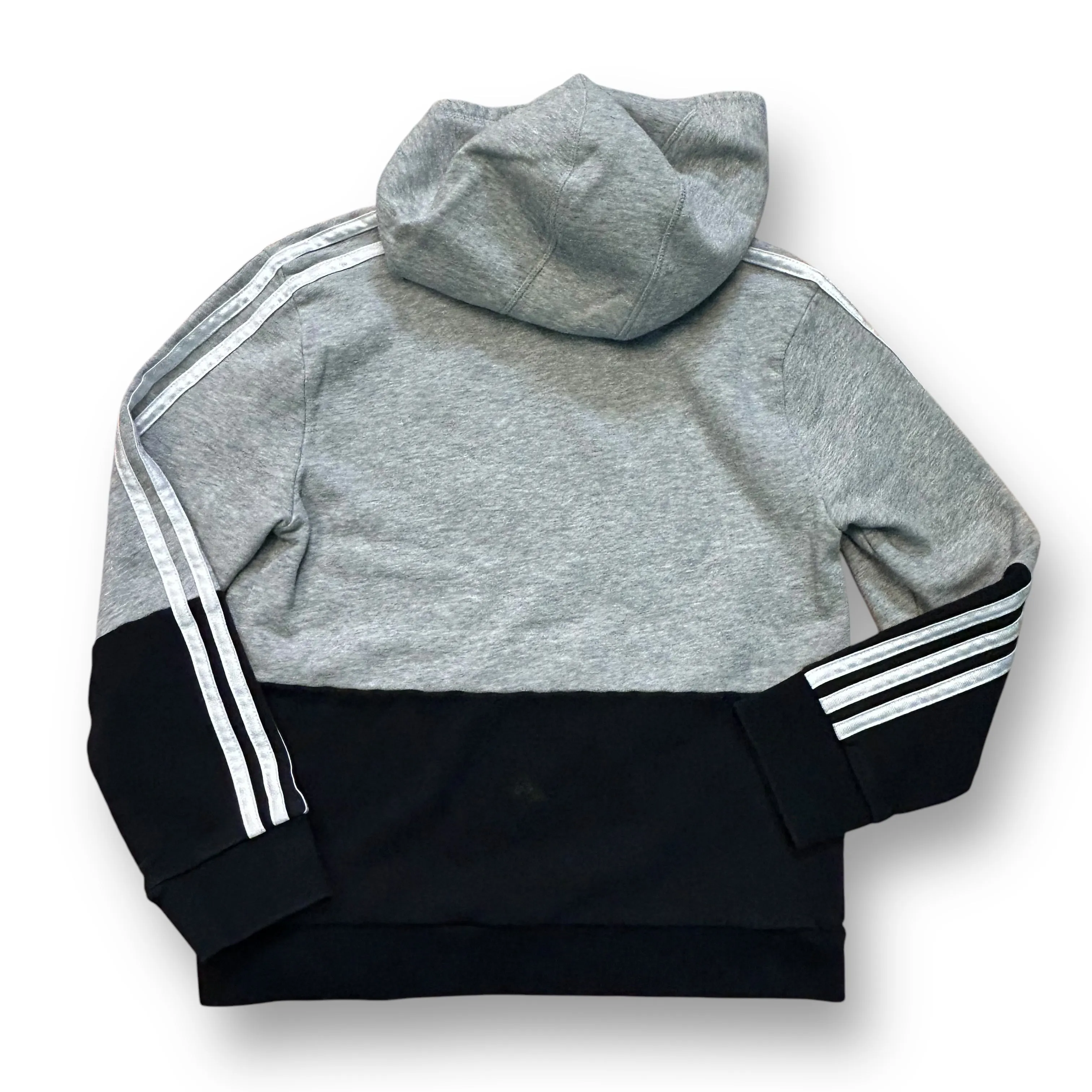 Boys Adidas Size 10/12 YMD Light Gray Classic Logo Hoodie