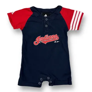 Boys Adidas Size 12 Months Navy & Red Cleveland Indians Short Sleeve One-Piece