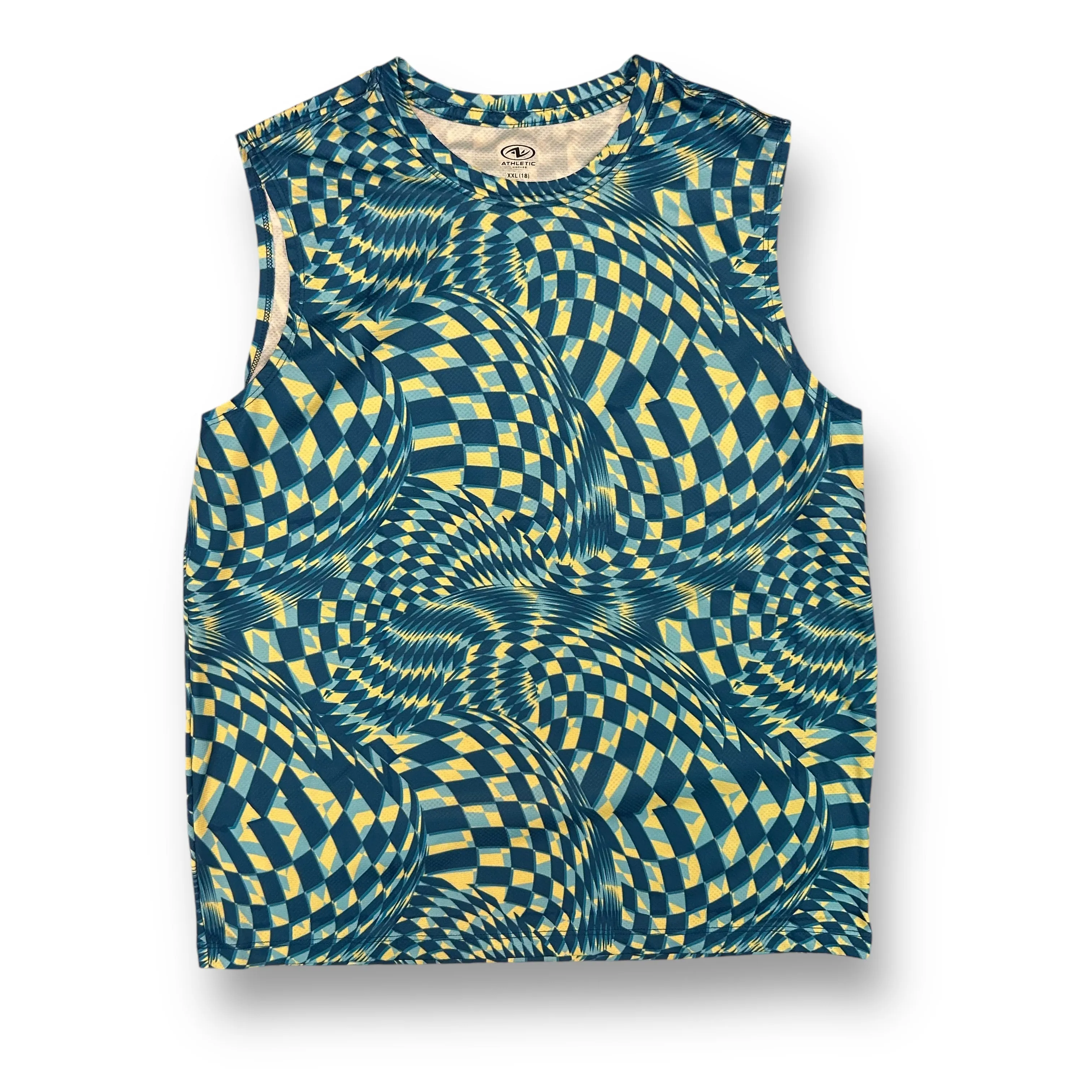 Boys Athletic Works Size 18 XXL Blue & Yellow Athletic Sleeveless Shirt
