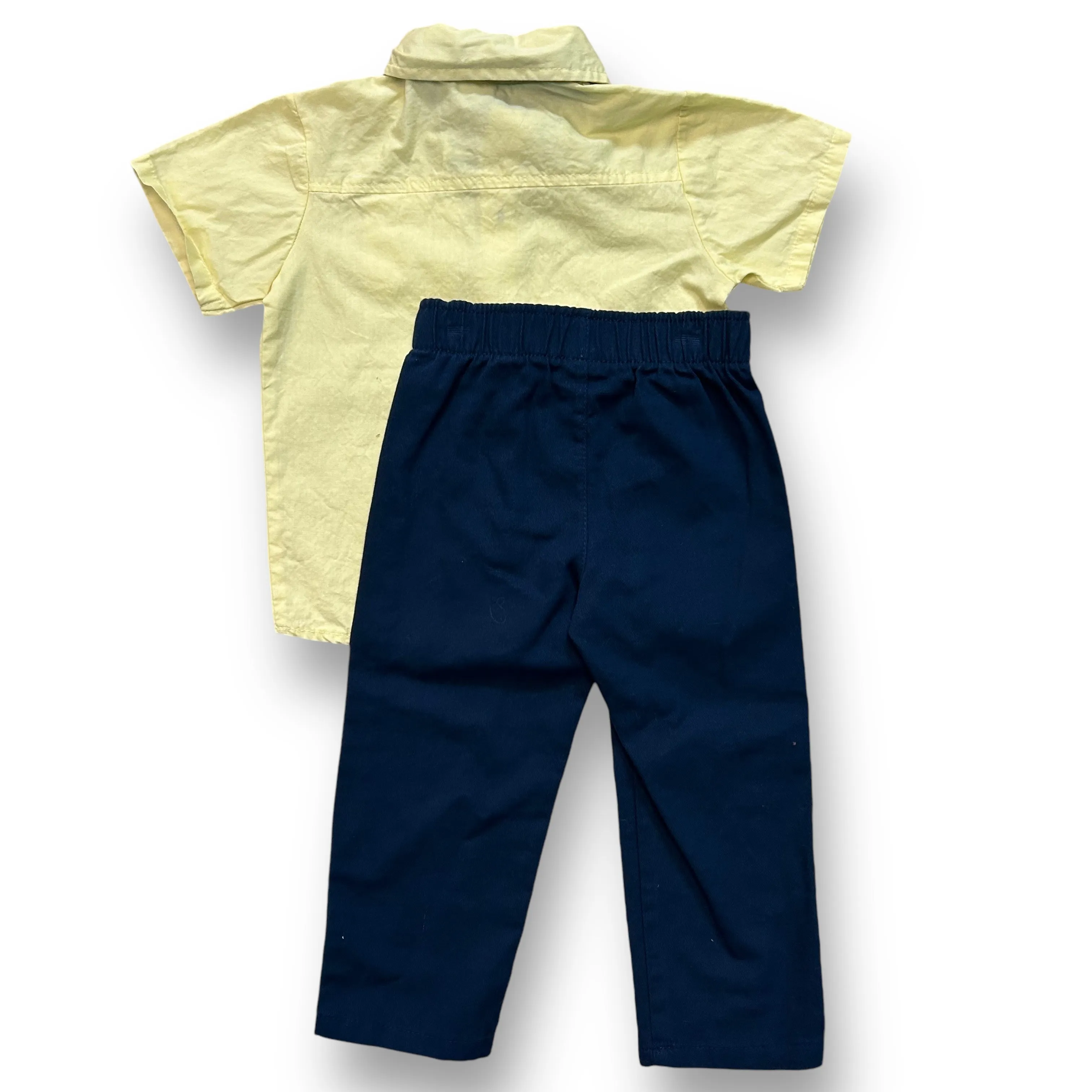Boys Baby Rebels Size 18 Months Yellow & Navy 3-Pc Outfit with Bow Tie