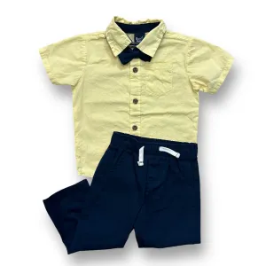 Boys Baby Rebels Size 18 Months Yellow & Navy 3-Pc Outfit with Bow Tie