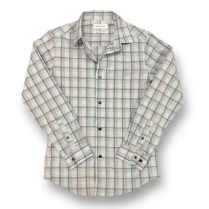 Boys Calvin Klein Size 12 Plaid Slim Fit Comfort Stretch Dress Shirt