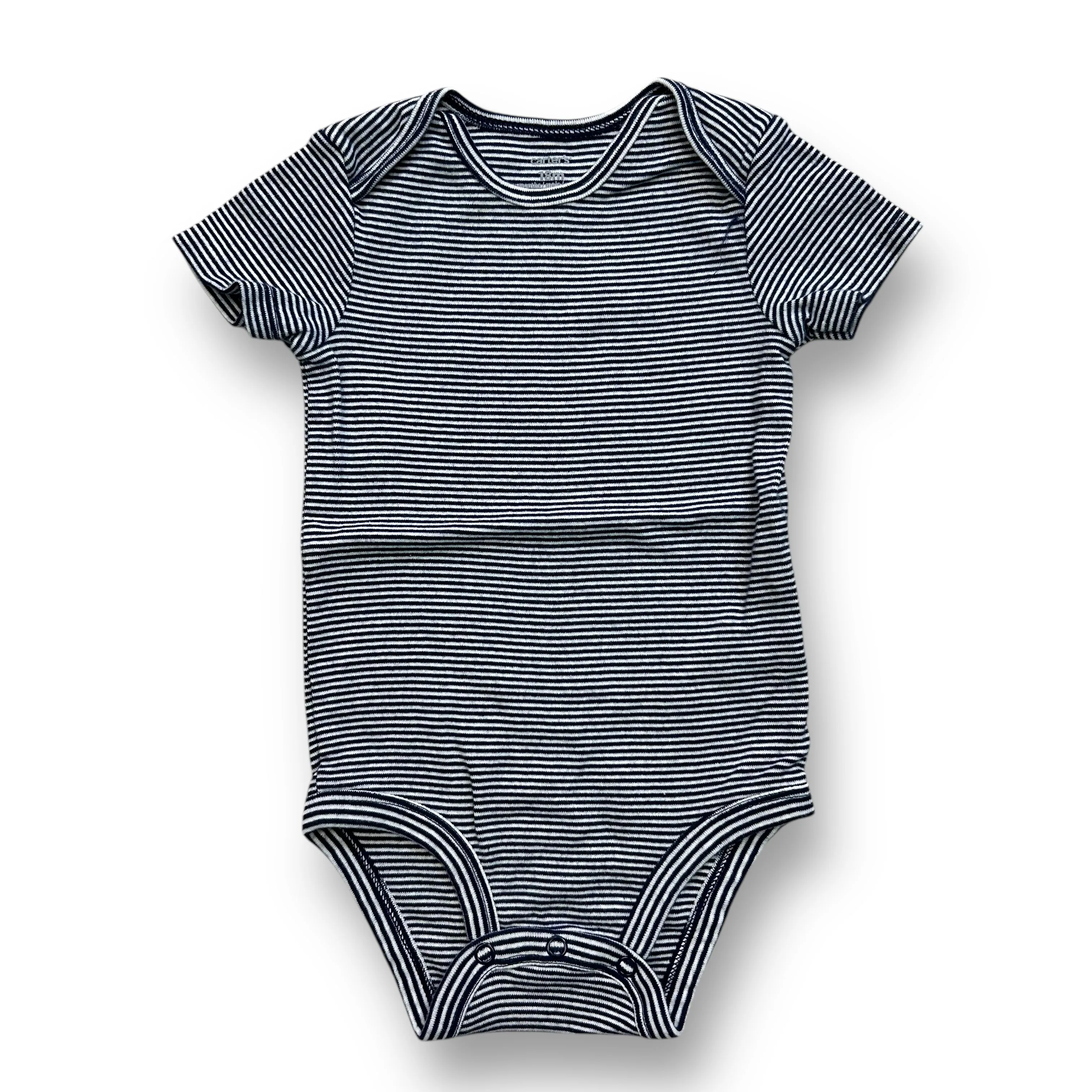 Boys Carter's Size 18 Months Navy Striped Snap Bottom Tee