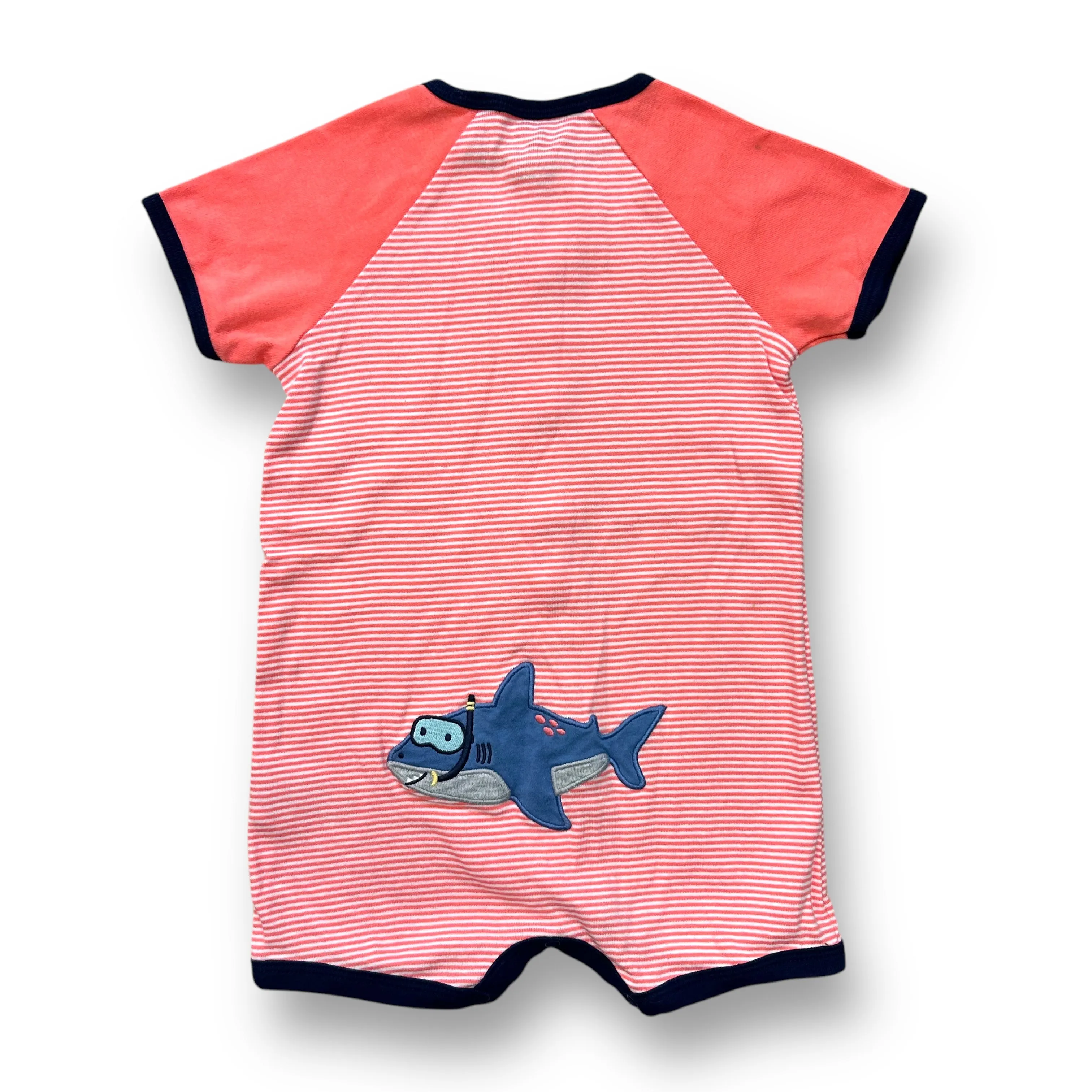 Boys Carter's Size 18 Months Striped Scuba Shark Snap Romper