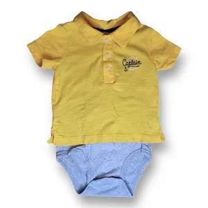 Boys Carter's Size 24 Months Yellow/Gray Snap-Bottom Polo Shirt