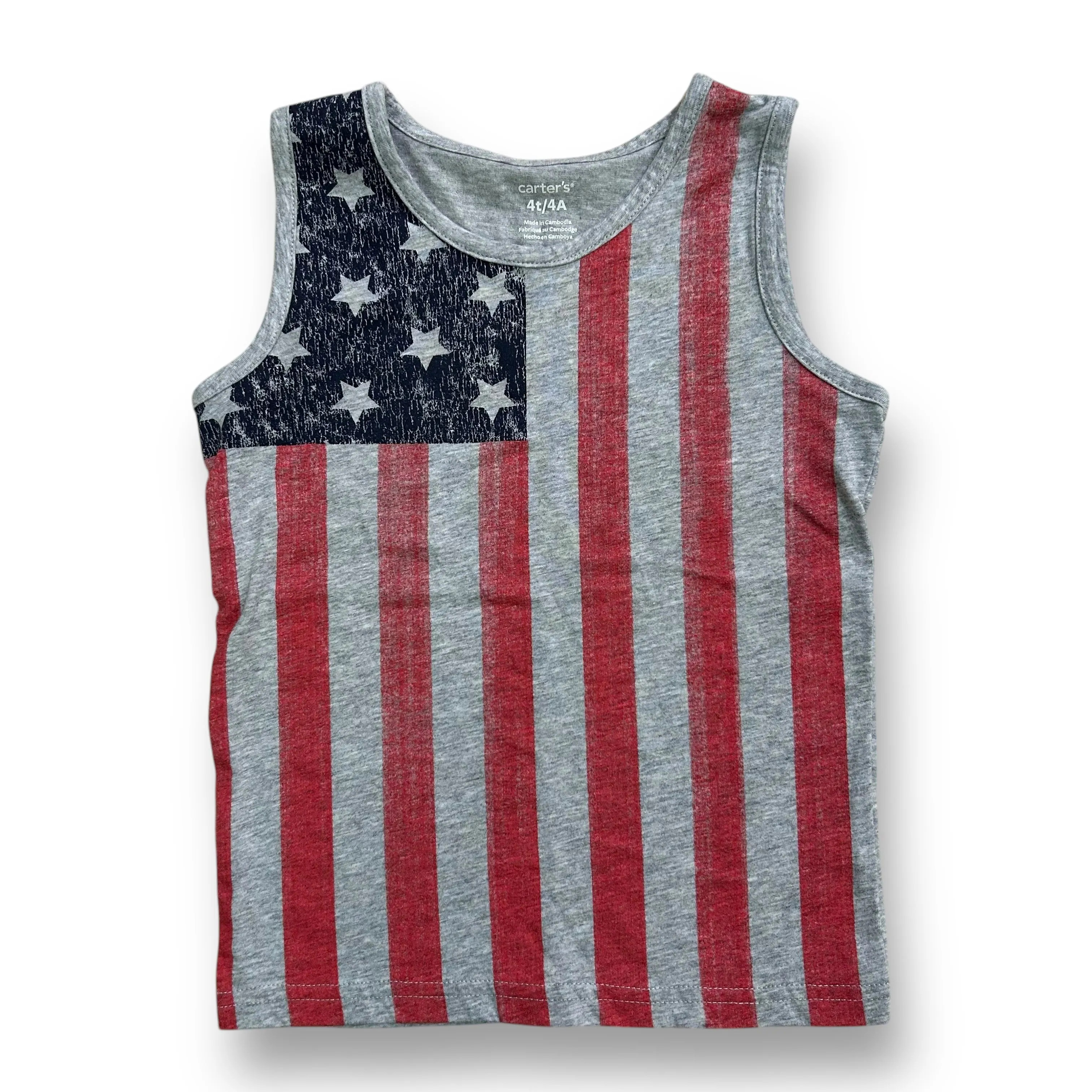 Boys Carter's Size 4T Gray USA Flag 4th of July Tank