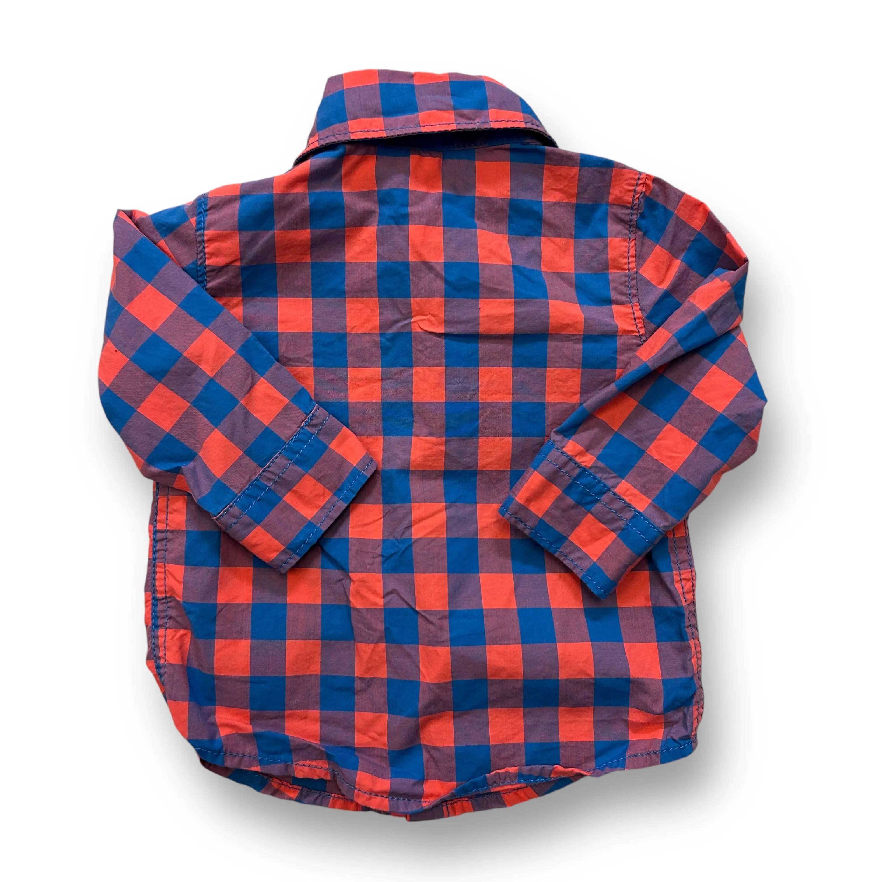 Boys Carter's Size 6 Months Red & Blue Checkered Button Down Shirt